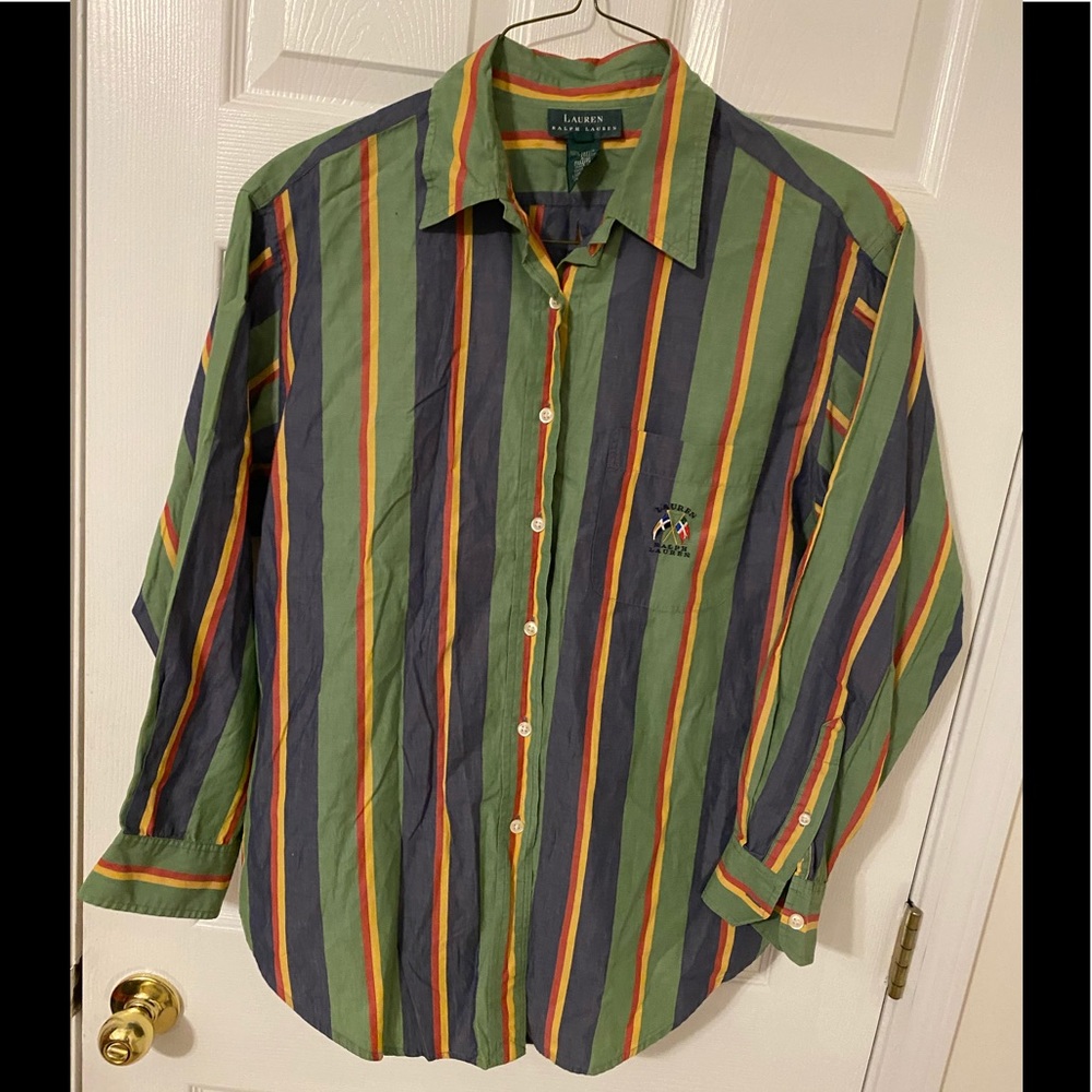 Lauren By Ralph Lauren Cross Flag Button-up